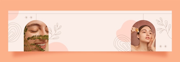 Free vector hand drawn beauty spa  twitch banner