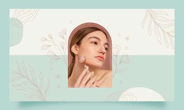 hand drawn beauty template design