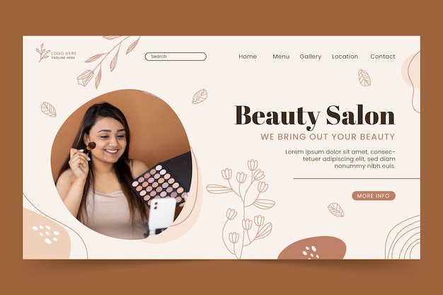 hand drawn beauty template