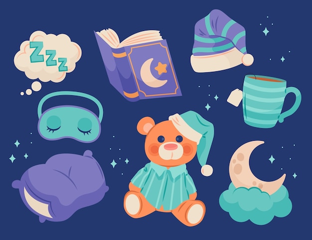 Free vector hand drawn bedtime element