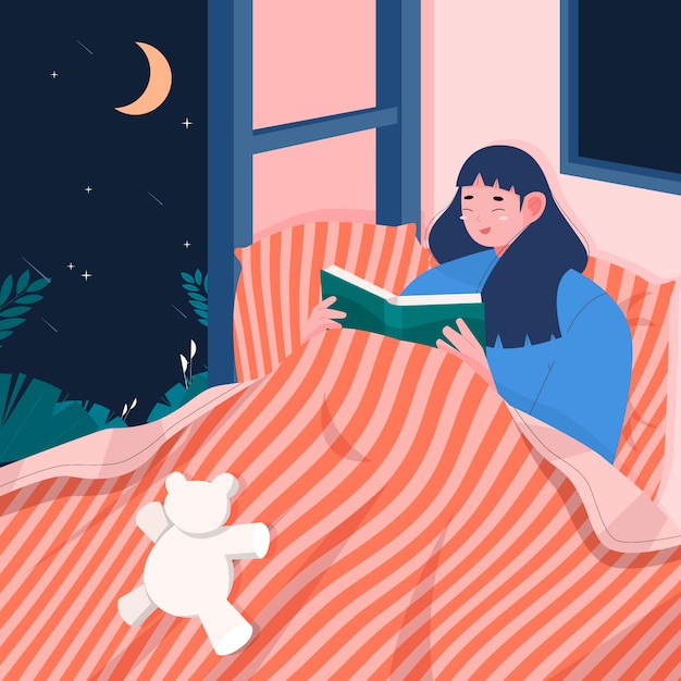 Free vector hand drawn  bedtime stories illustration