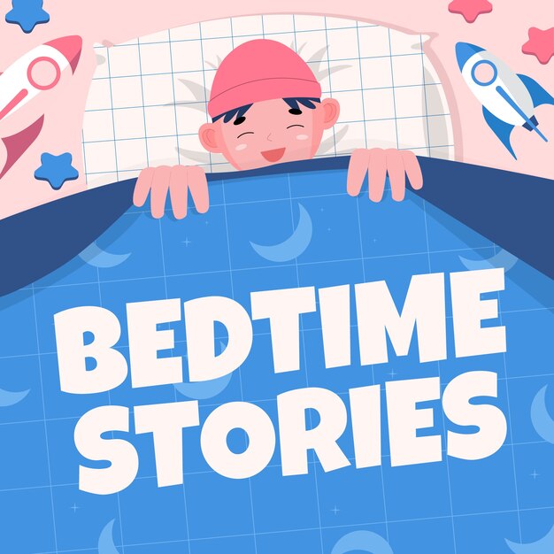 Hand drawn  bedtime stories illustration