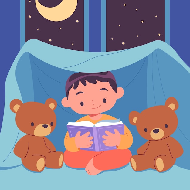 Free vector hand drawn bedtime stories illustration