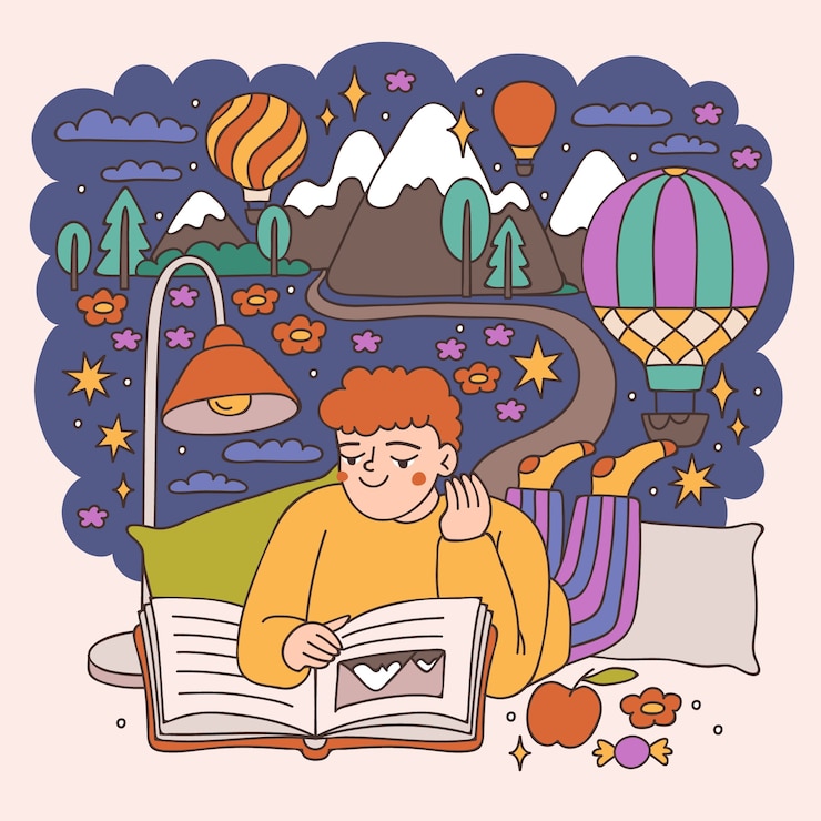 Free Vector hand drawn bedtime stories illustration