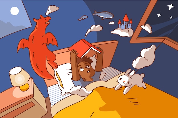 Free vector hand drawn bedtime stories illustration