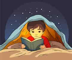 Free vector hand drawn bedtime stories illustration