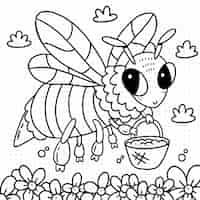 Free vector hand drawn bee outline illustration