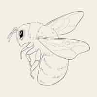 Free vector hand drawn bee outline illustration