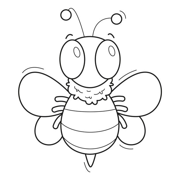 Hand drawn bee outline illustration