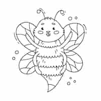 Free vector hand drawn bee outline illustration