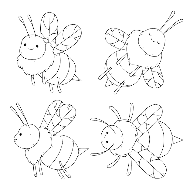 Free vector hand drawn bee outline illustration