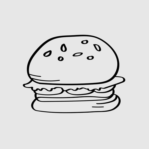 手描きのビーフバーガーベクトル