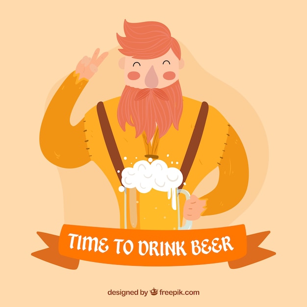 Free vector hand drawn beer background