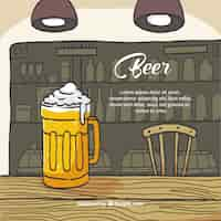 Free vector hand drawn beer background