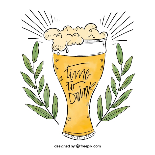 Free vector hand drawn beer background
