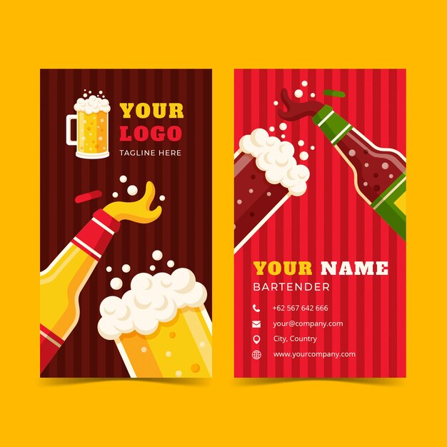 hand drawn beer bar business card