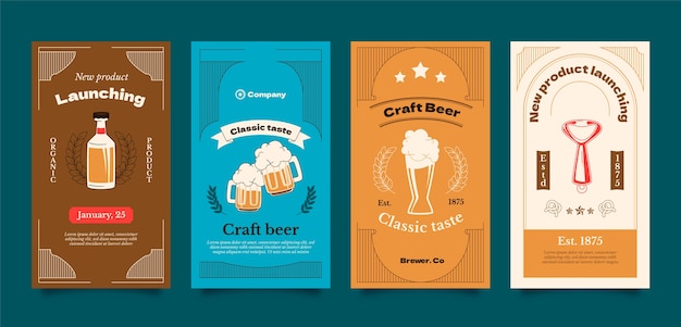 Hand drawn beer bar instagram stories template