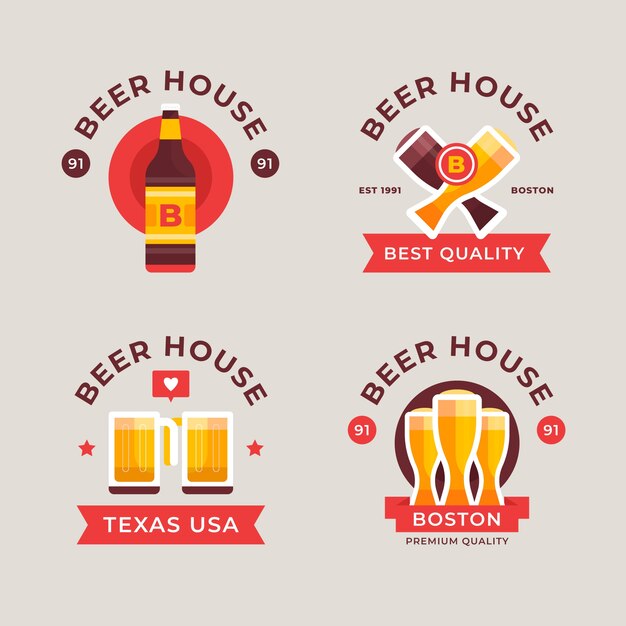 Hand drawn beer bar logo template