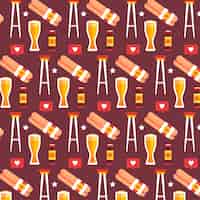 Free vector hand drawn beer bar pattern design