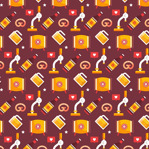 Free vector hand drawn beer bar pattern design