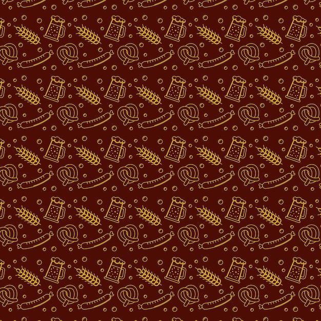 Free vector hand drawn beer bar pattern