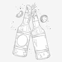 Free vector hand drawn beer bottle drawing illustration