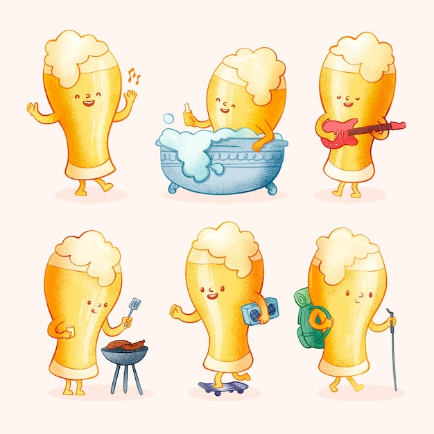 Free Vector hand drawn beer  cartoon illustration