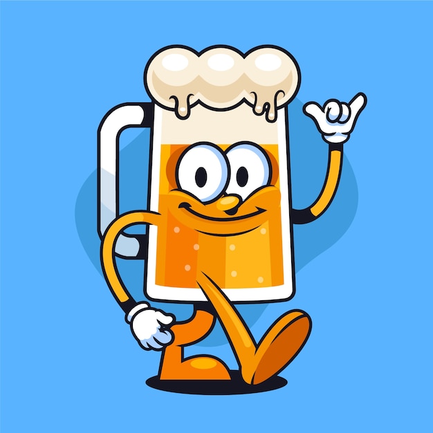 Free vector hand drawn beer  cartoon illustration