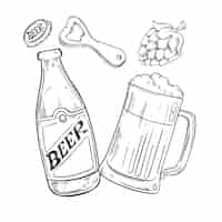 Free vector hand drawn beer drawing element