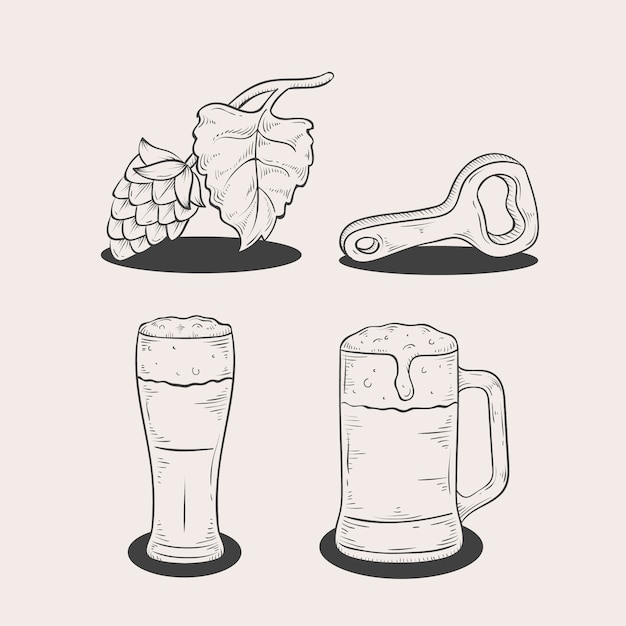 Free vector hand drawn beer drawing element