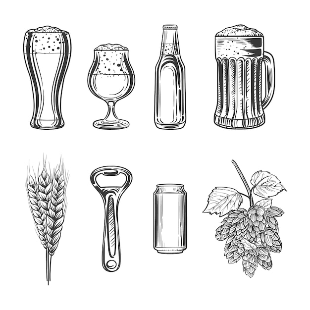 Free vector hand drawn beer drawing illustration