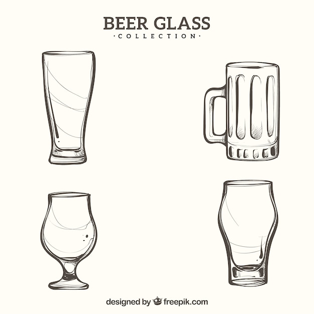 手描きのビールグラス＆マグカップ
