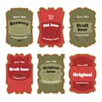 Free vector hand drawn beer label collection