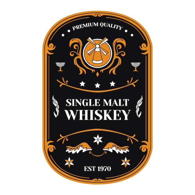 hand drawn beer label design