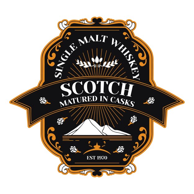 hand drawn beer label design