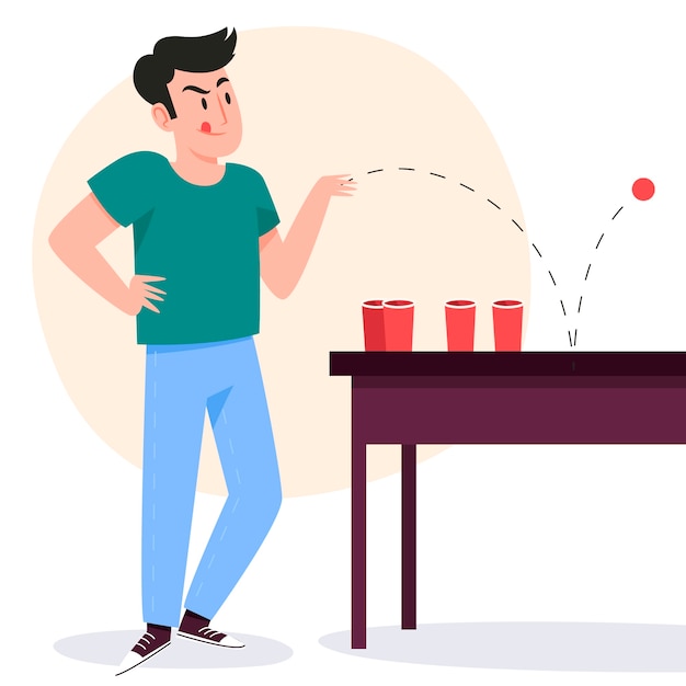 Free vector hand drawn beer pong illustration