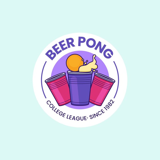 Hand drawn beer pong logo