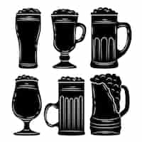 Free vector hand drawn beer silhouette