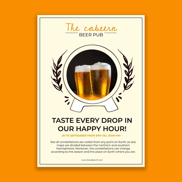 hand drawn beer tavern offer poster