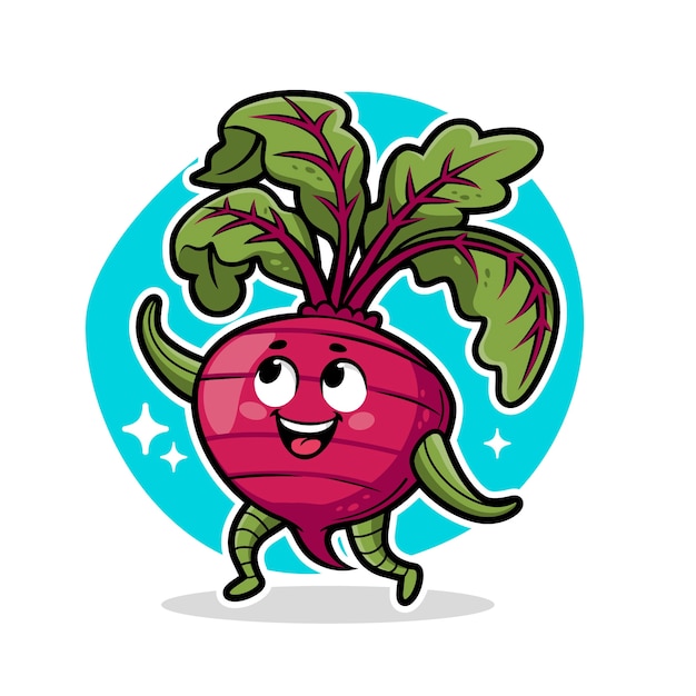 Free vector hand drawn beetroot cartoon illustration