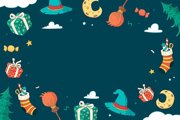 Free vector hand drawn befana background