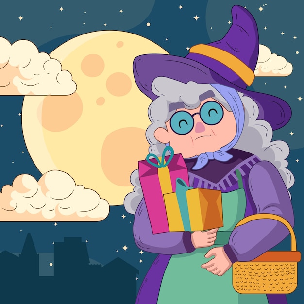 Free vector hand drawn befana illustration