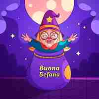 Free vector hand drawn befana illustration