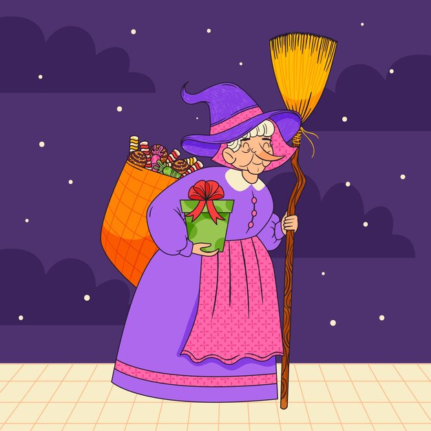 Hand drawn befana illustration