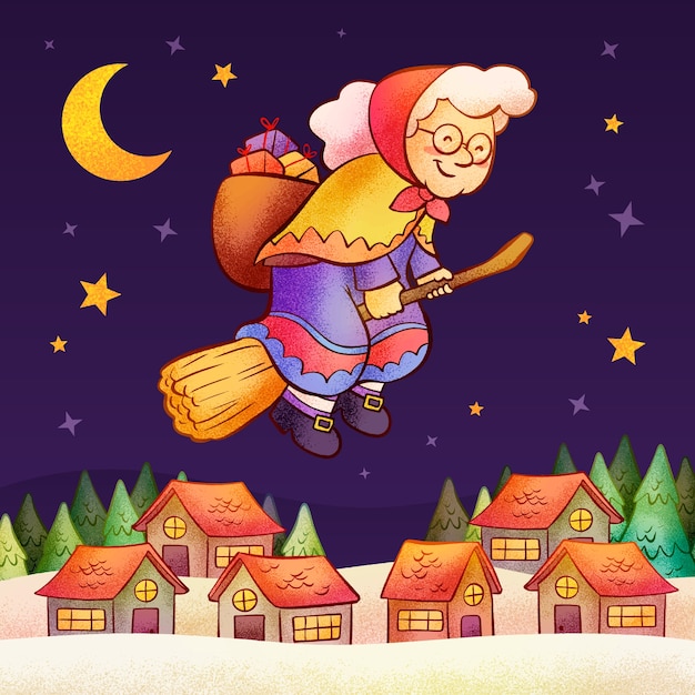 Free vector hand drawn befana illustration