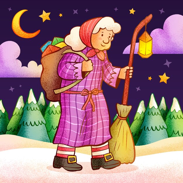 Free vector hand drawn befana illustration