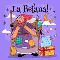 Free vector hand drawn befana illustration