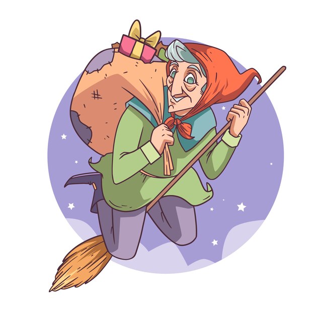 Hand drawn befana illustration