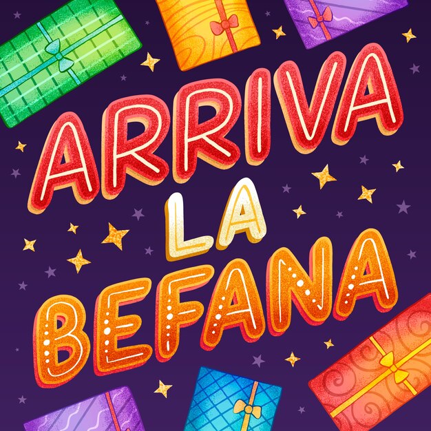 Free vector hand drawn befana text illustration