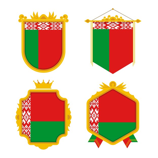 Hand drawn belarus national emblems